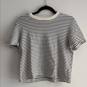 COS Striped Crewneck Tee - White & Black
